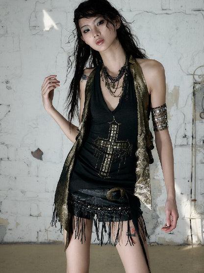 Vintage Punk Two-Piece Long Tank Top【s0000017243】