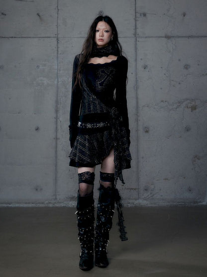 Stacked Neck One-Shoulder Dress【s0000013475】