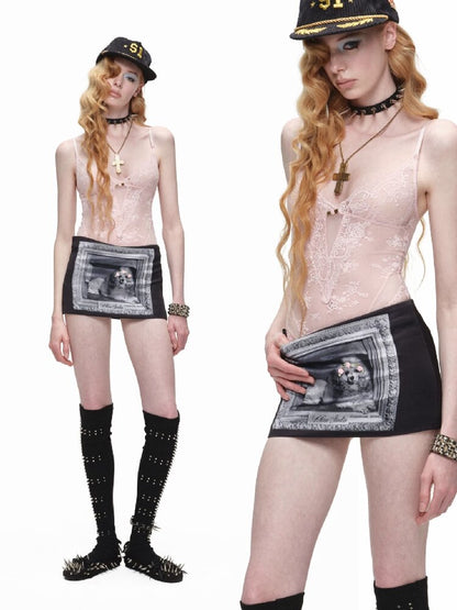 Lace Mesh Patchwork Bodysuit Blouse【s0000016908】