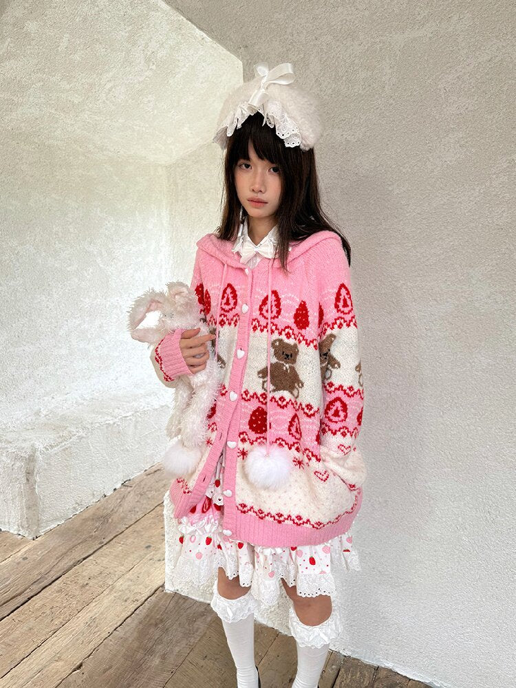 Bear Cake Fair Isle Cardigan【s0000018537】