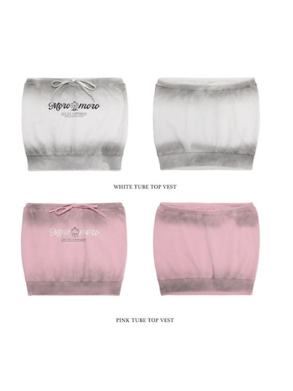 Drawstring Badge Printing Tie Bandage Tank Top【s0000008654】