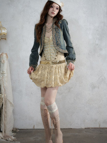 Vintage Court Punk Sequin Dress【s0000017858】