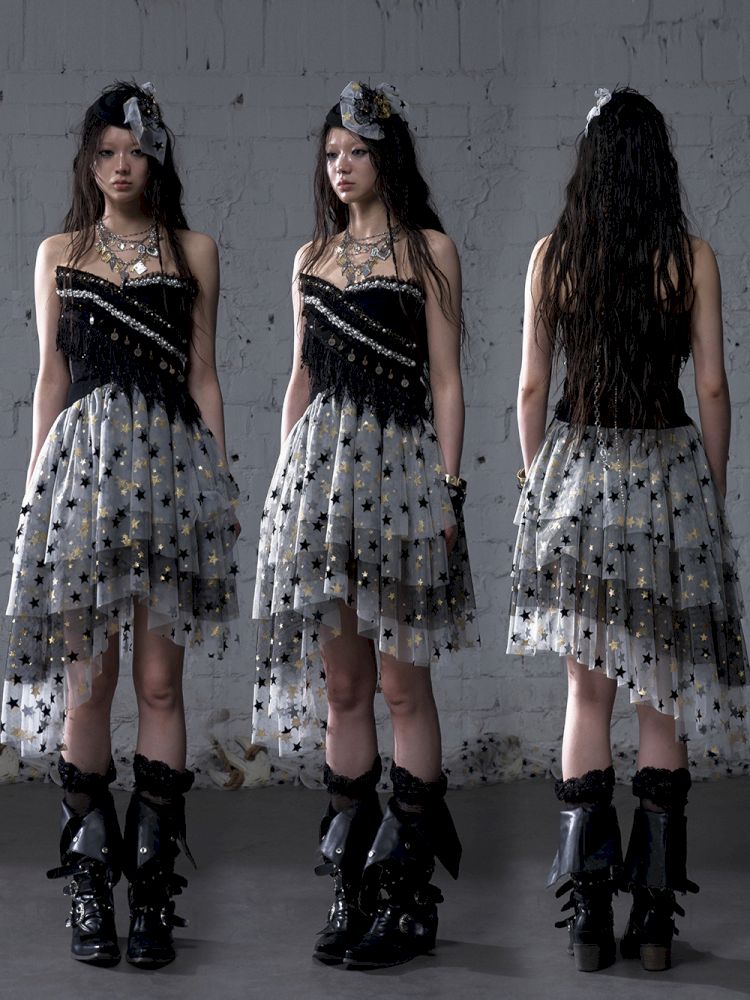 Puffy Tulle Two-Way Strapless Half-Skirt【s0000012792】