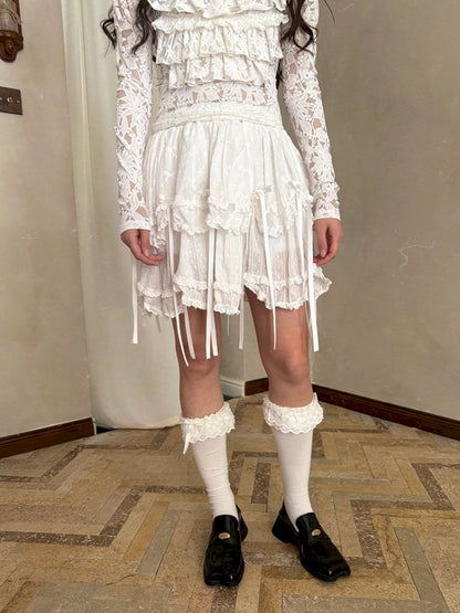 Double-layer bow-tie short skirt【s0000012764】