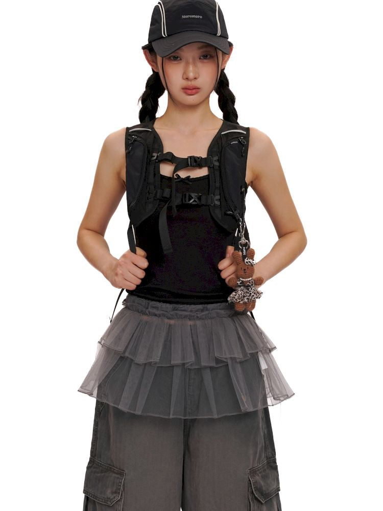 Lace bow casual lazy camisole undershirt【s0000013437】