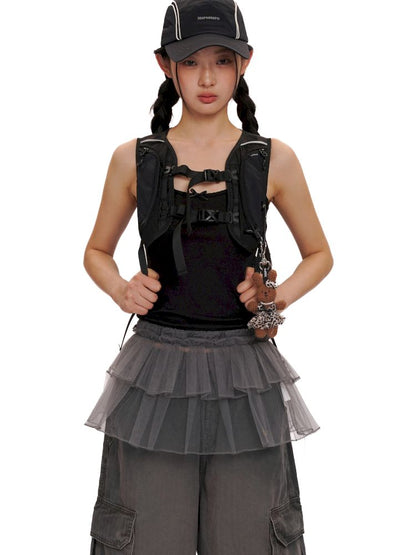 Lace bow casual lazy camisole undershirt【s0000013437】