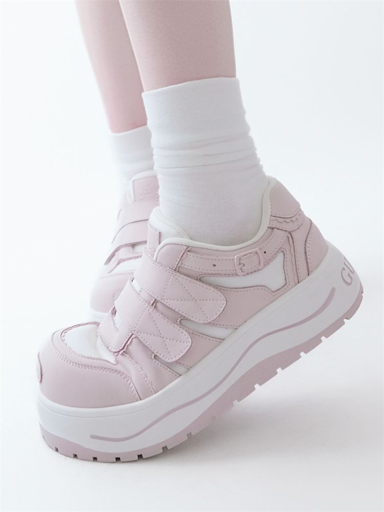 Lace-up thick-soled sneakers【s0000012963】