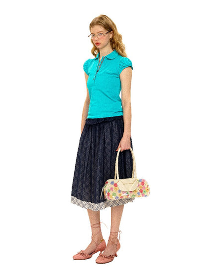 Thin Plaid Bow Spliced Skirt【s0000016087】