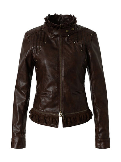 Riveted PU Leather Split Jacket【s0000019156】
