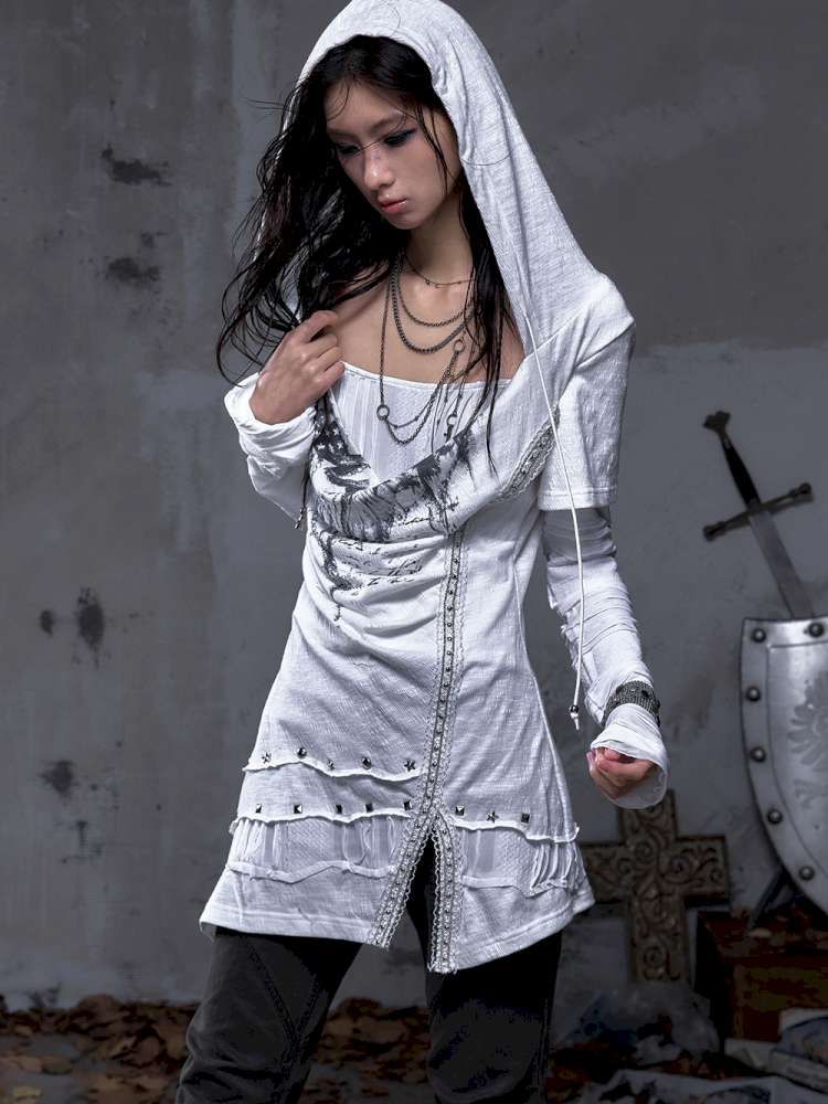 Patchwork long-sleeve layered dress【s0000014465】