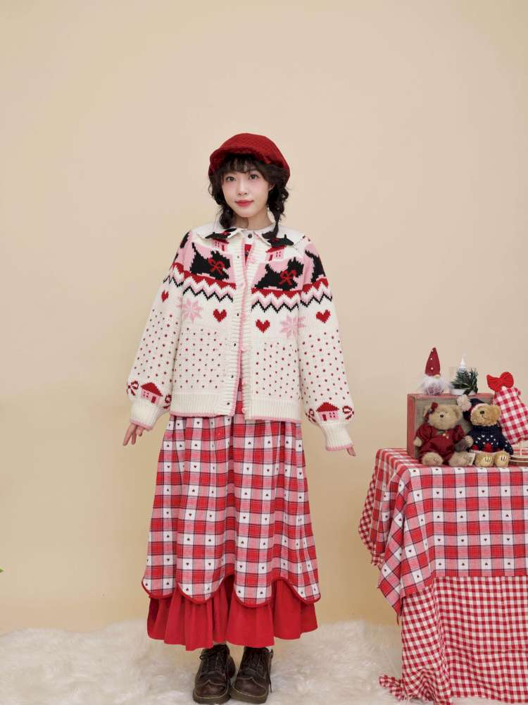 Bow Snowflake Island Wool Sweater【s0000015098】
