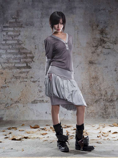 High-Stretch Printed Rhinestone Knit Top【s0000014490】