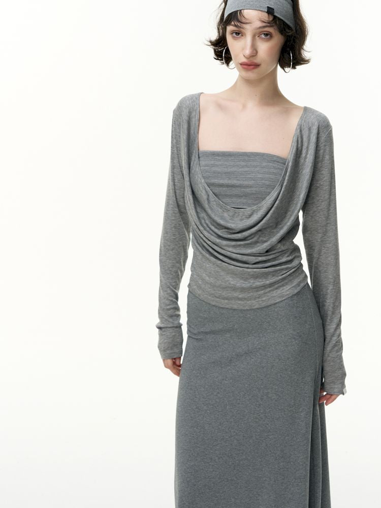 Tencel Lycra swing collar bottoming shirt【s0000013743】