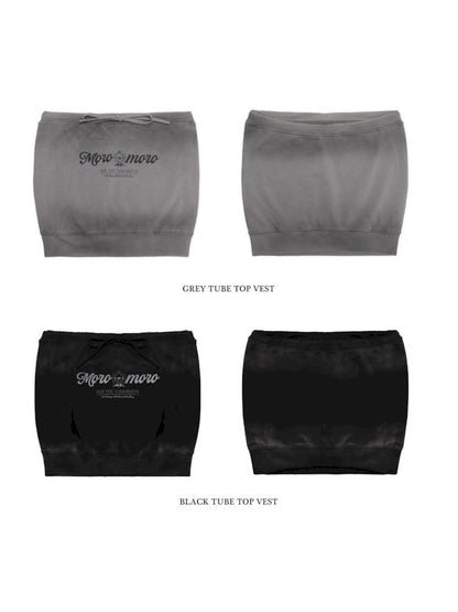 Drawstring Badge Printing Tie Bandage Tank Top【s0000008654】