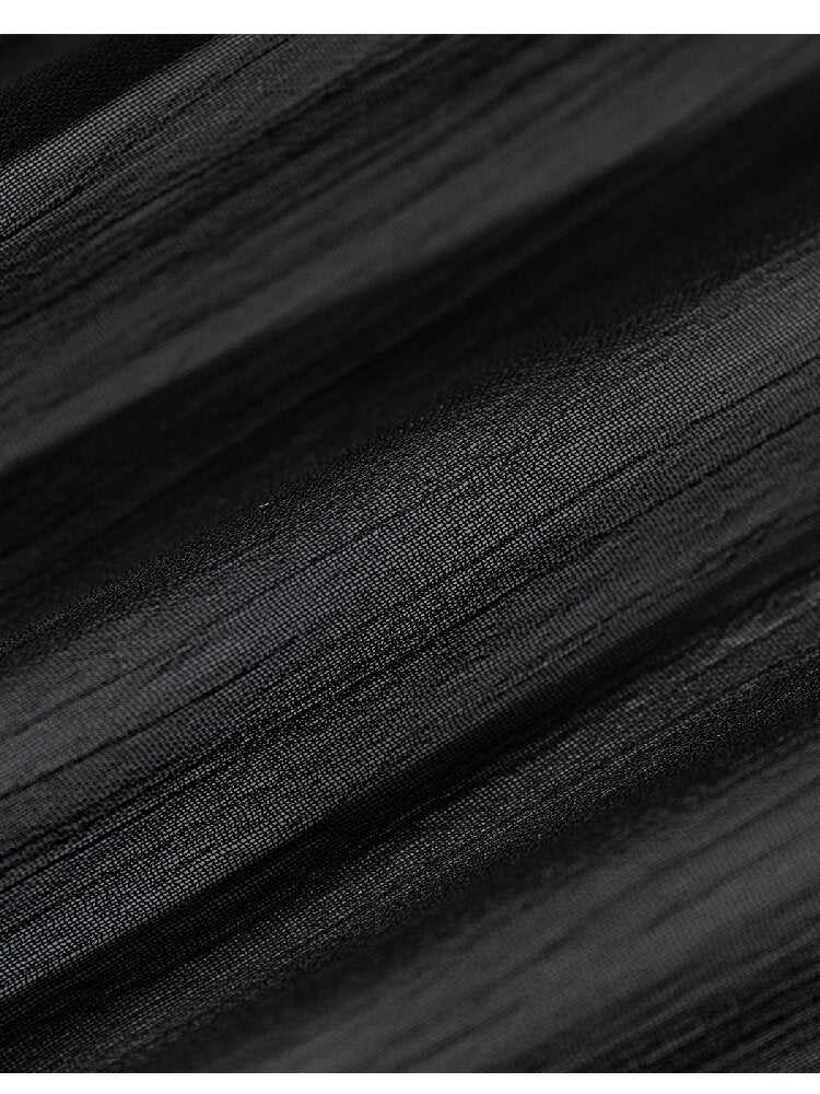 Shirring Deep V Chiffon Dress【s0000015932】