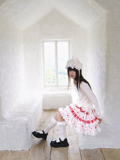 Cake Print Lace Bow Short Skirt【s0000018539】
