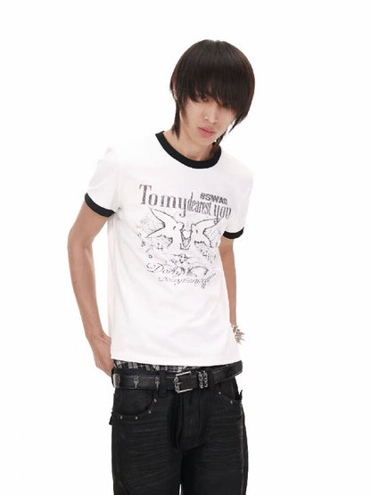 Contrast Patchwork Crew T-Shirt【s0000018214】