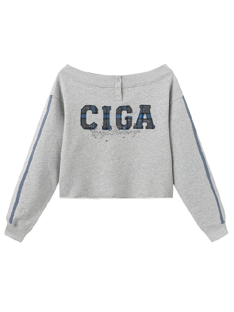 하나의 어깨 슬래시 다중 스웨트 셔츠 [S0000011427]