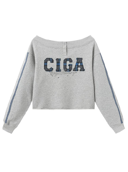 하나의 어깨 슬래시 다중 스웨트 셔츠 [S0000011427]