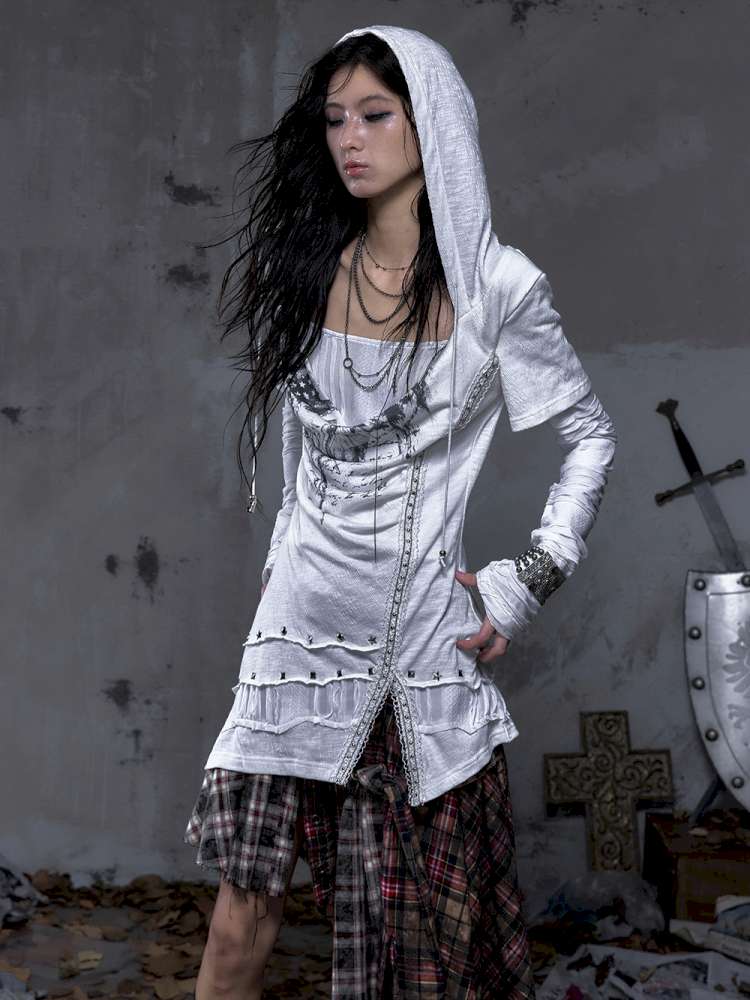 Patchwork long-sleeve layered dress【s0000014465】