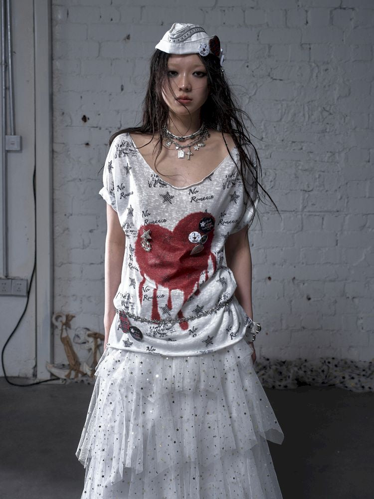 Large neckline loose-fitting T-shirt【s0000012799】