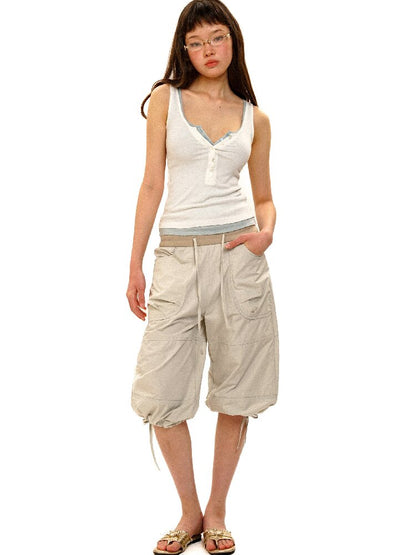 Threaded Waist Drawstring Pants【s0000017438】