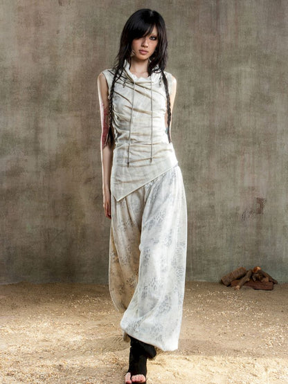 Irregular Pleated Multi-Wear Vest【s0000012658】