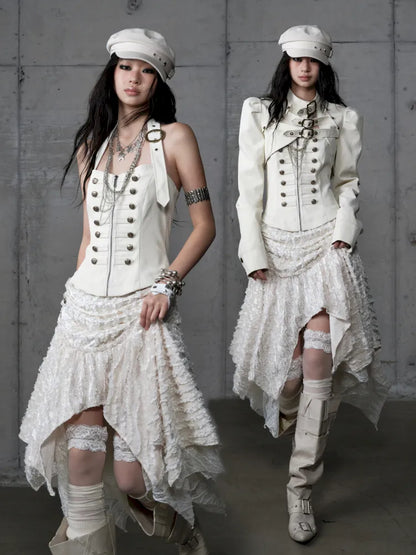 Asymmetrical Halter Neckline Dress【s0000013942】