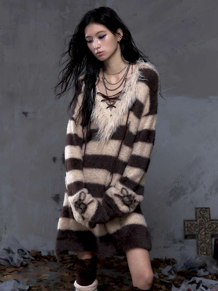 Long-Sleeve Striped Sweater【s0000014474】