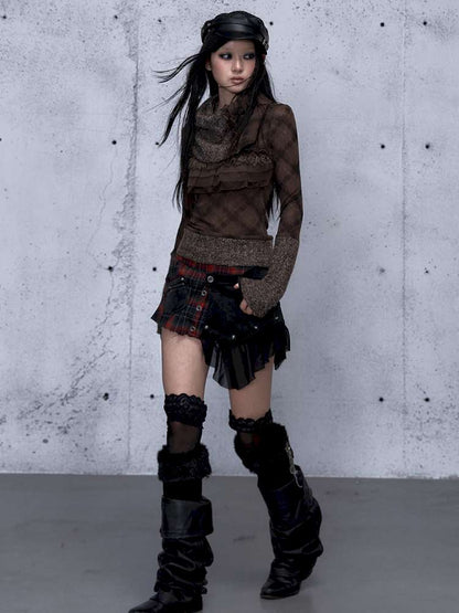 Vintage Punk Scarf Wool Knit Layer【s0000014923】