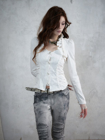 Medieval Heavy Work Lace Shirt【s0000017985】