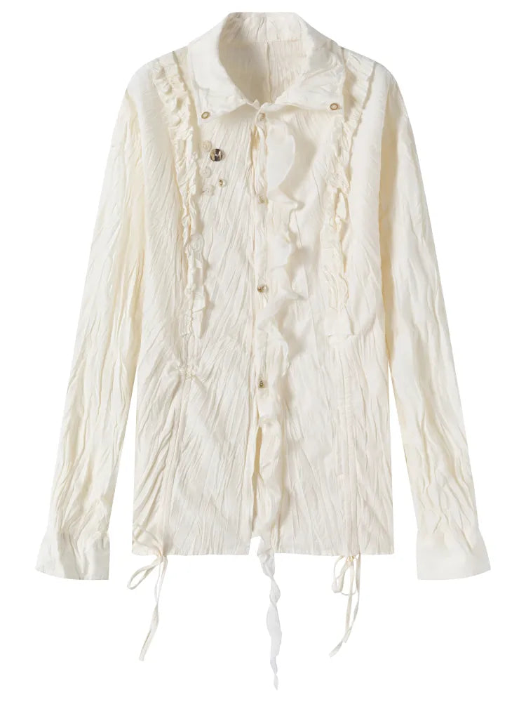 Drawstring Black-Gray Checkered Shir【s0000013959】