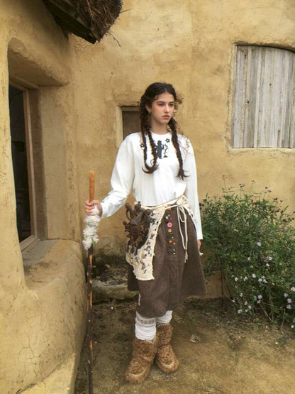 Forest Elf Print Long Sleeve T-Shirt【s0000014898】