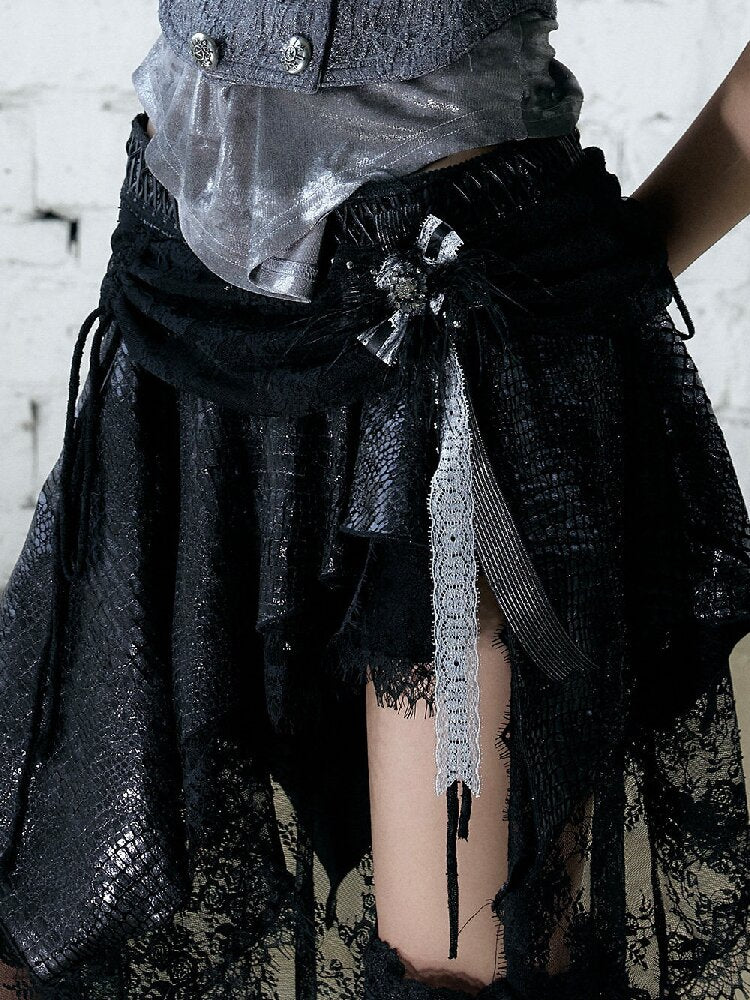 Court Lace Satin Ribbon Brooch【s0000017246】