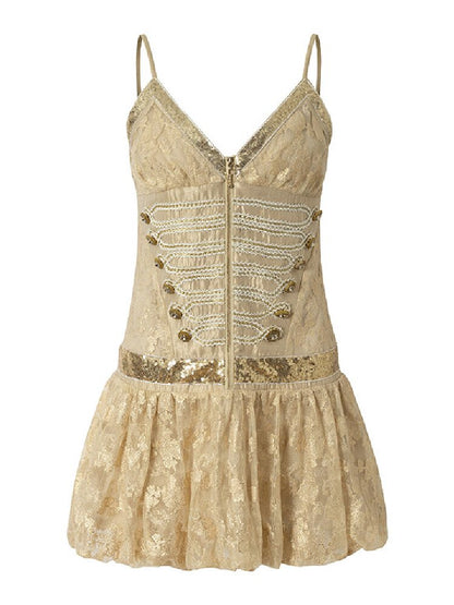 Vintage Court Punk Sequin Dress【s0000017858】