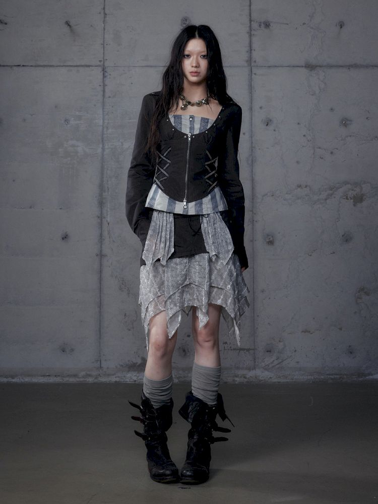 Short low collar long sleeve shirt【s0000013478】