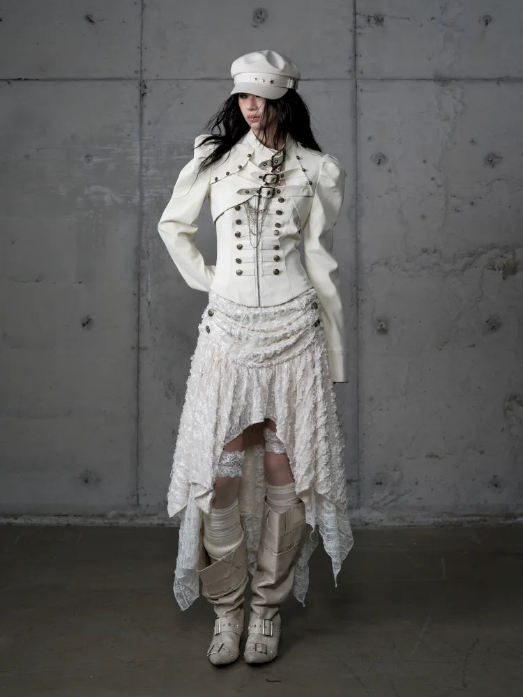 Stand Collar Ultra-Short Leather Jacket【s0000013950】