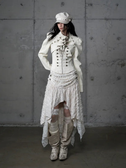 Stand Collar Ultra-Short Leather Jacket【s0000013950】