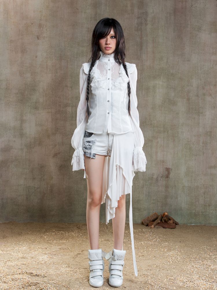 Chiffon Thin Sheer Top【s0000012653】