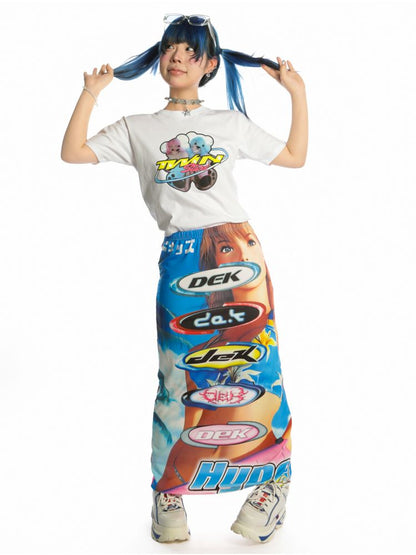 Y2K Stretch Casual Halter Long Skirt【s0000013521】