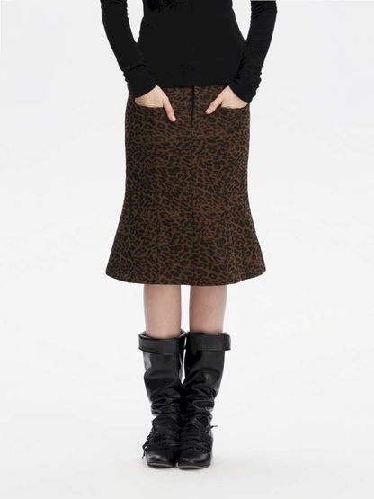Leopard Print A-Line Mermaid Skirt【s0000015063】