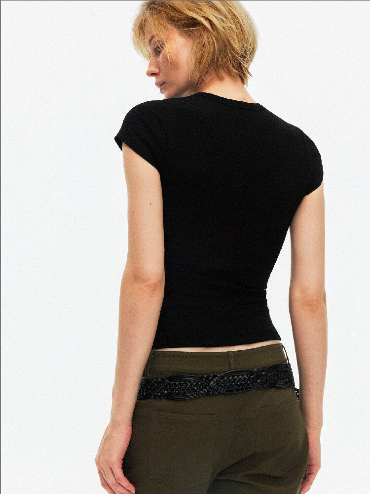 Slim Crew Neck Short Sleeved Tee【s0000015922】