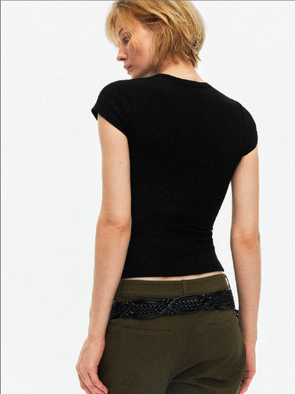 Slim Crew Neck Short Sleeved Tee【s0000015922】