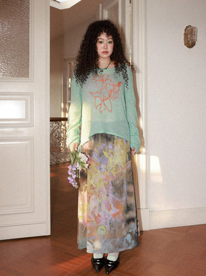 Twilight Printed Bell Bottoms【s0000015456】