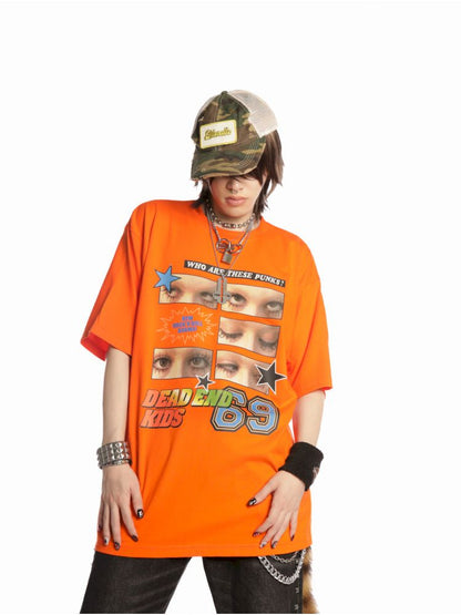 Hip Hop Trend Couple Loose Multicolor T-Shirt【s0000013603】