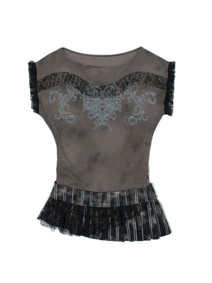 Totem Printed Ultra Short Dress Top【s0000012312】