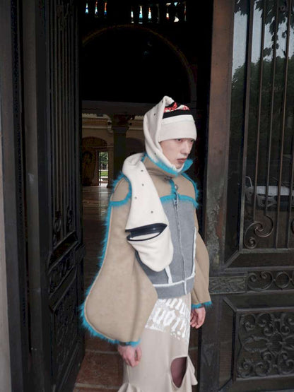 Fur Paneled Polar Fleece Coat【s0000015148】