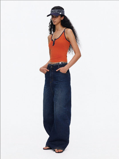 Contrast Slim Button Versatile Vest【s0000015921】