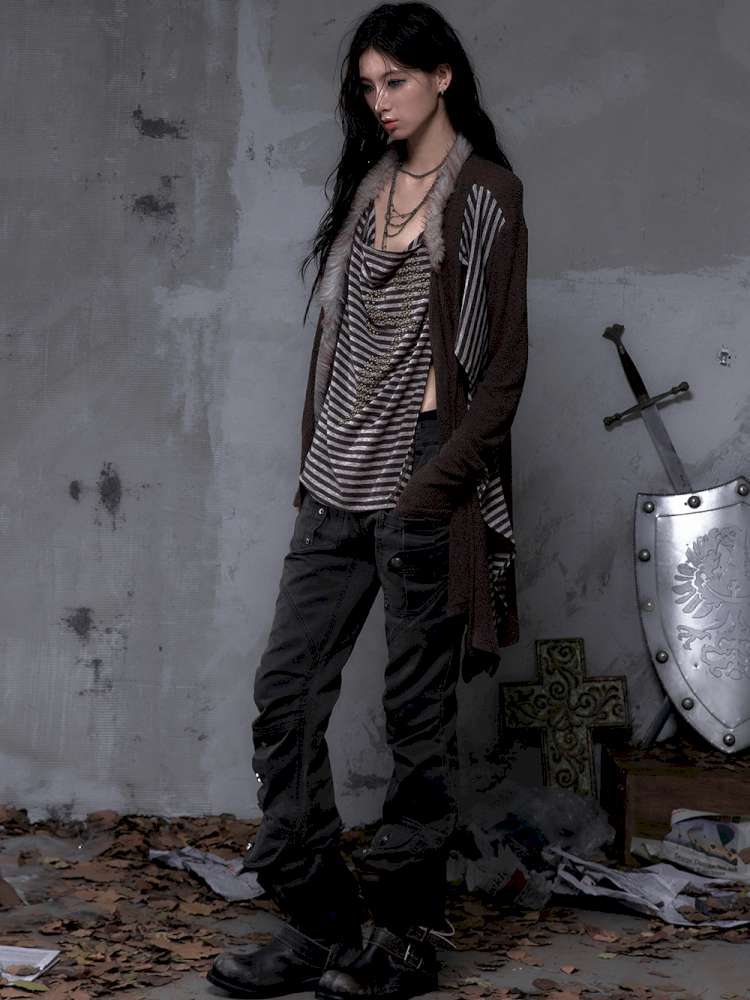 Slightly Flared Suede Casual Pants【s0000014480】