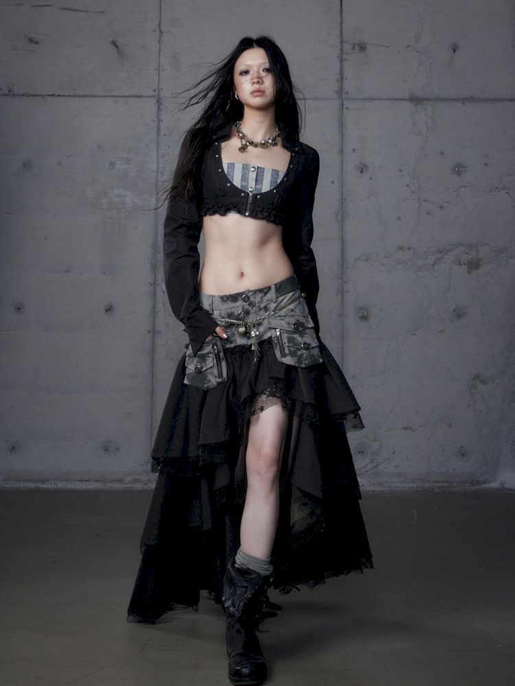 Fake Two Piece Heavy Layered Cake Skirt【s0000013476】